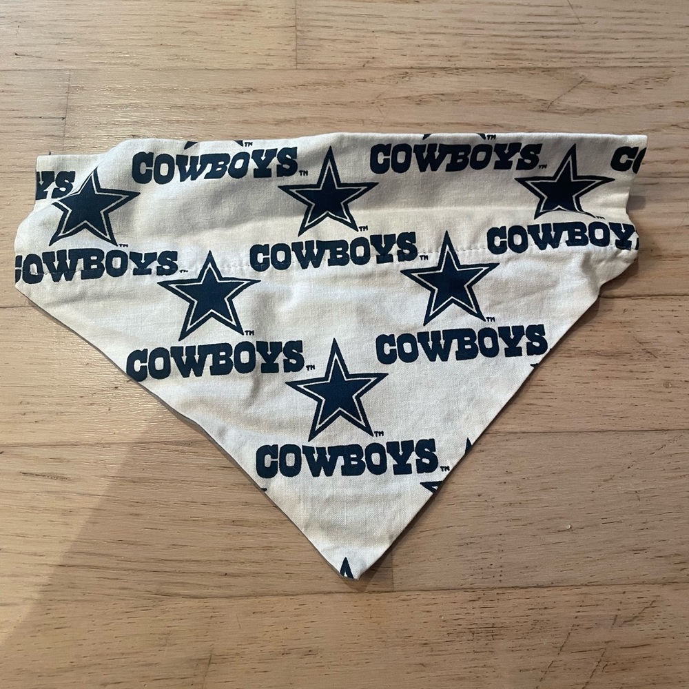 White and Blue Bandana for dogs with Cowboys Pattern